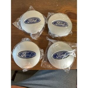 Ford Explorer Wheel Center Caps Set of 4  Blue Logo Covers New BB53-1A096-RA